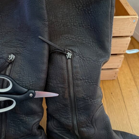 Miu Miu IT 38 US 9 Brown Leather Floral Embroidered Riding Boots - with flaws - Picture 12 of 16